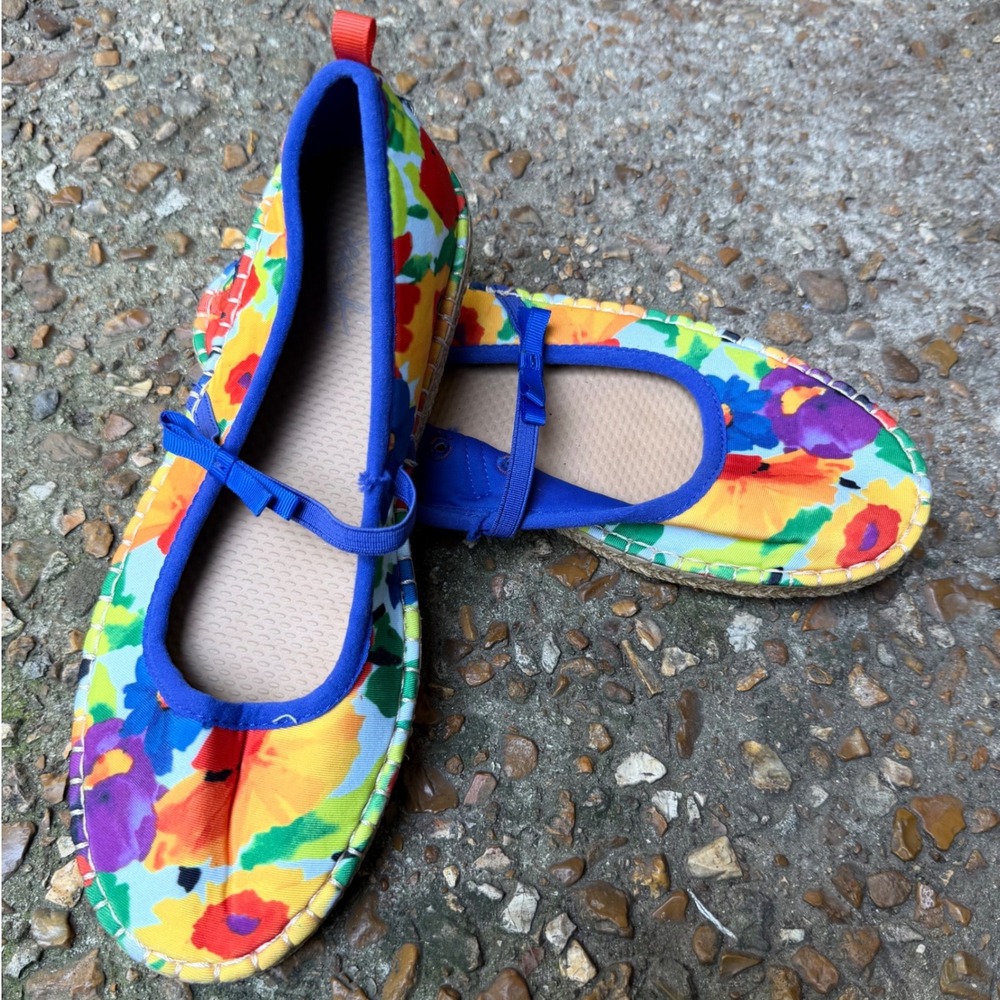Sea Star x Frances Valentine Floral Neoprene Mary Jane Espadrille Shoes Womens 8 - Picture 8 of 15